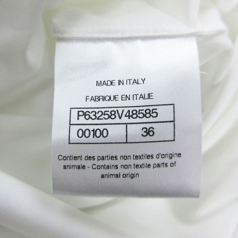 Chanel P63258v48585 Bow Tie Sleeveless Coco Mark Button Blouse Top White Size S