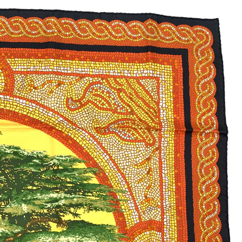 Hermes Carre 90 SOUS LE Cedre Under The Himalayan Cedars Multicolor Silk Scarf
