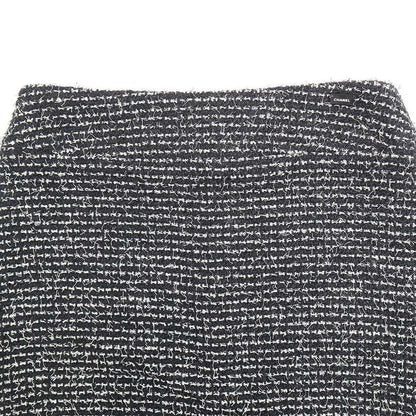 Chanel 2003c Tweed Wool Tight Skirt P20413v11528 Black White 36
