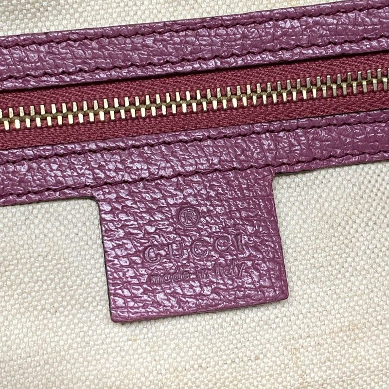 Gucci Handbag GG Pattern/bree 353120 Dark Brown/beige/purple Leather
