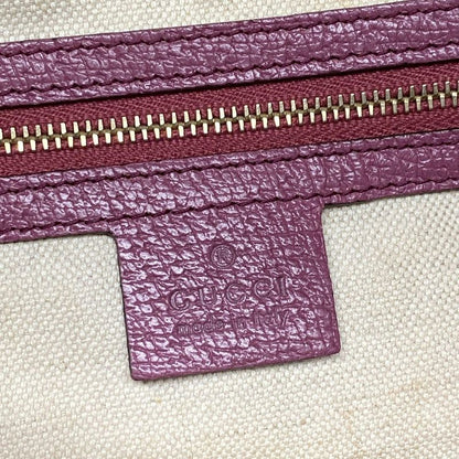 Gucci Handbag GG Pattern/bree 353120 Dark Brown/beige/purple Leather