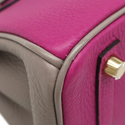 Hermes Handbag Birkin 25 Togo Rose Purple and Tourtière Gray Gold Hardware [po