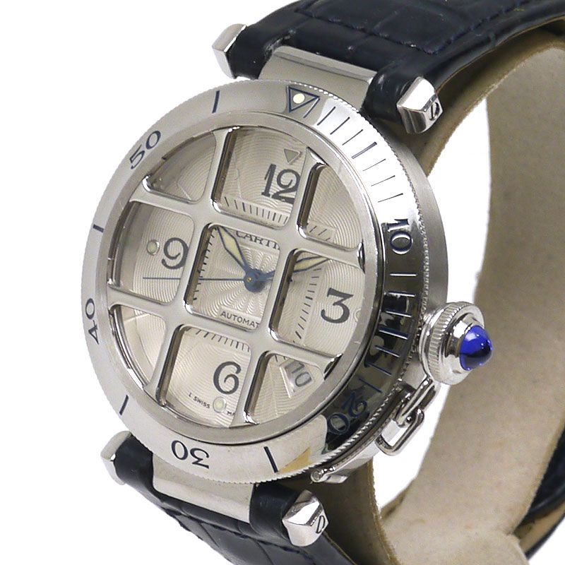 Cartier W3104055 Pasha Grid Silver Dial Men's