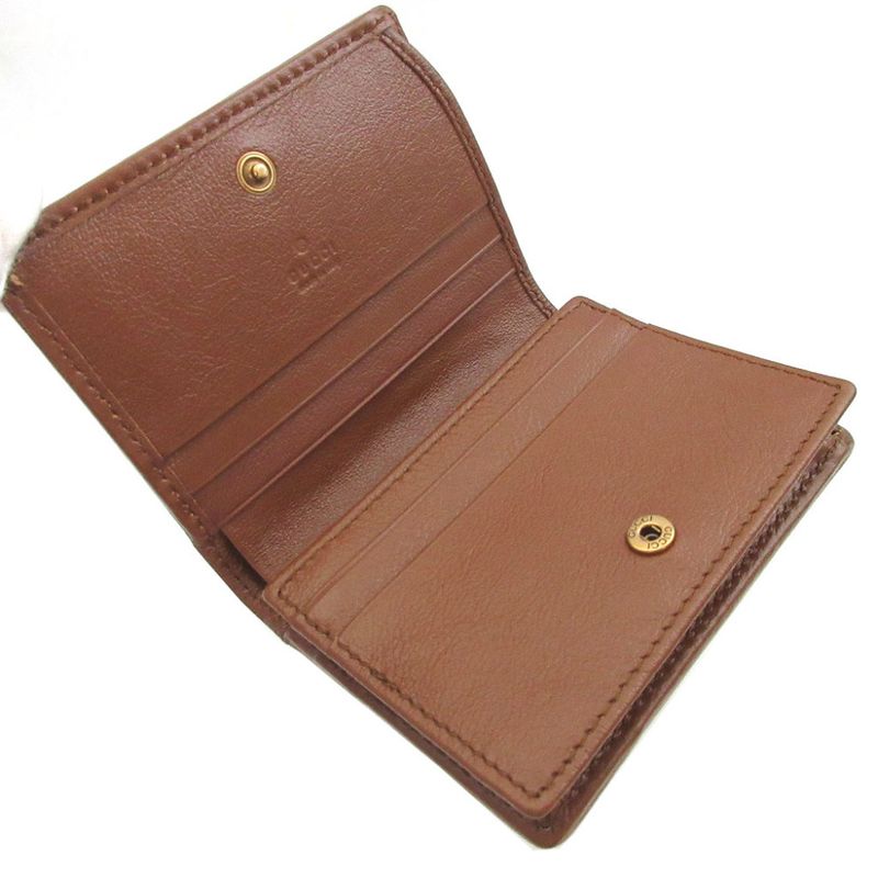 Gucci 466492 Leather Brown Bifold Wallet 0584 Gucci