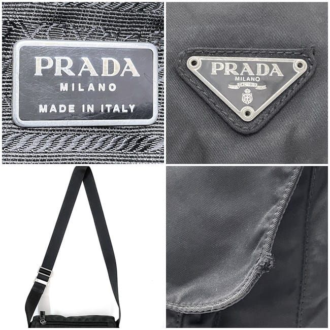 Prada Shoulder Bag Black NERO Tessuto Bt8994