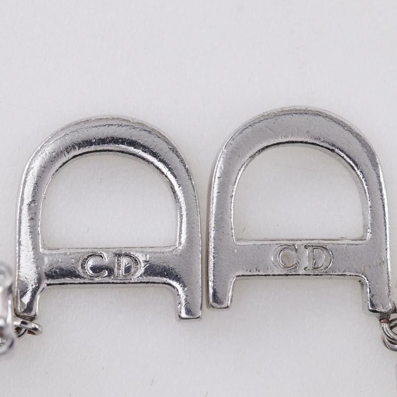 [dior] Christian Dior CD Logo Metal Silver Ladies 5.5g Earrings