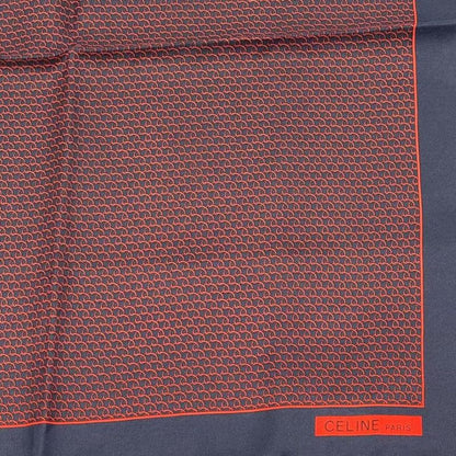Celine Silk All Over Pattern Red Navy