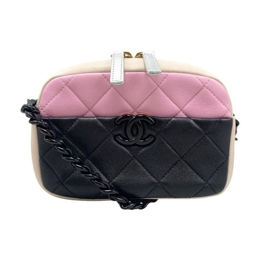 Chanel Shoulder Bag Chain Camera Bag As3883 Matelasse Coco Mark Black Pink