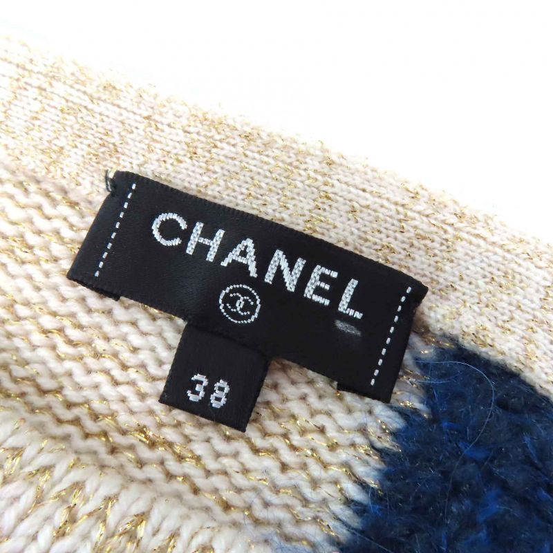 CHANEL 19A P61696 Cashmere Silk Blend Coco Mark Hardware Lame Yarn Design