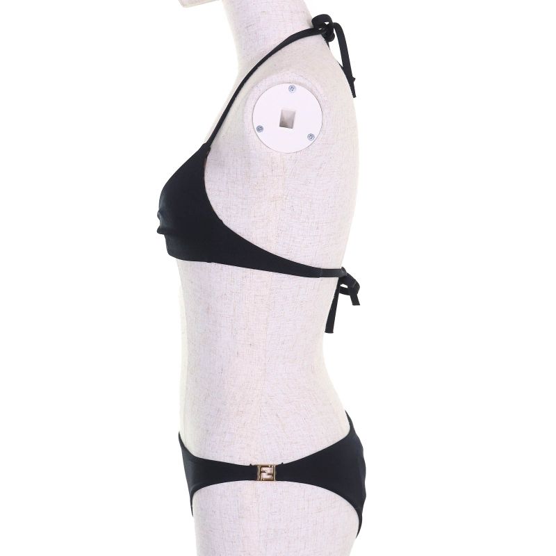 Fendi 2022 Fxbh60 Lined Zucca Pattern FF Logo Hardware Swimwear Bikini Top And