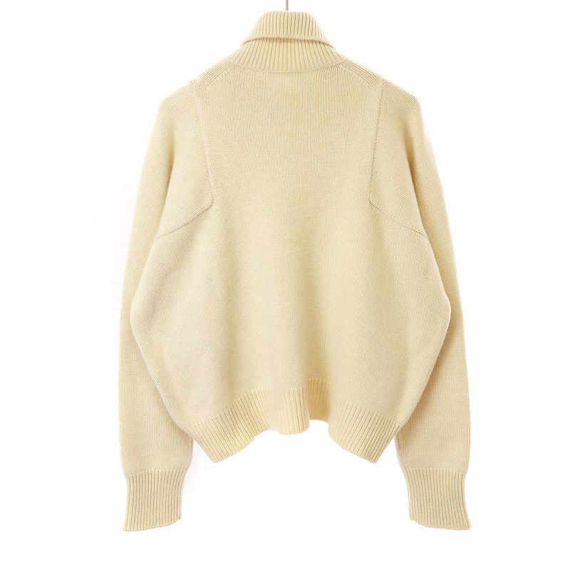 Celine by Phoebe Philo High Neck Cashmere Chunky Knit Sweater 2 3ds4 7720 Ivory