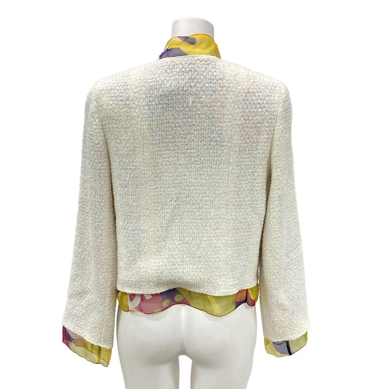 Chanel Jacket Size 36 S Women's P15633 Ivory X Orange X Multi Long Sleeves /