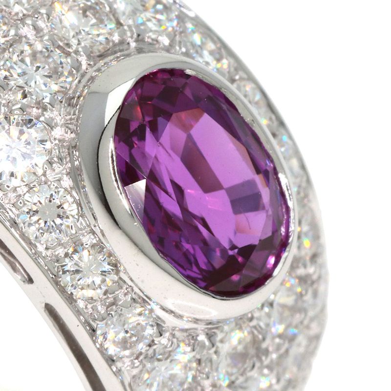 Bvlgari Bulgari Pink Sapphire Pavé Diamond Ring And Ring 18K White Gold Ladies