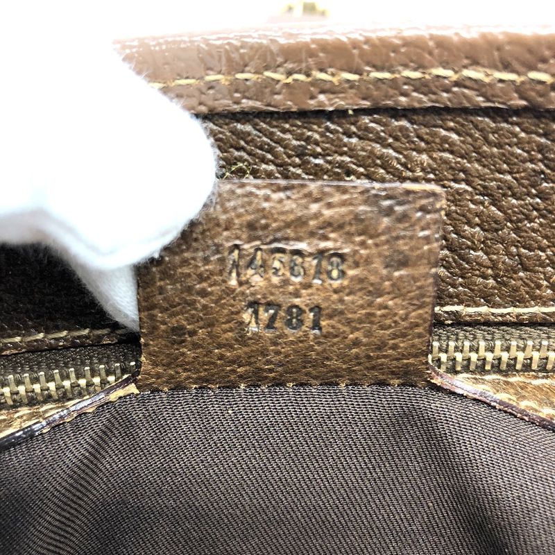 Gucci 145818 Tote Bag New Jackie GG Canvas Brown Beige Ladies Men Fashion