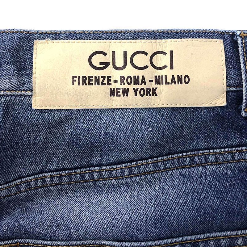 Gucci 23aw Delave Denim Jeans Vintage Cutoff Denim Pants 760651 Xdc01 Indigo 31
