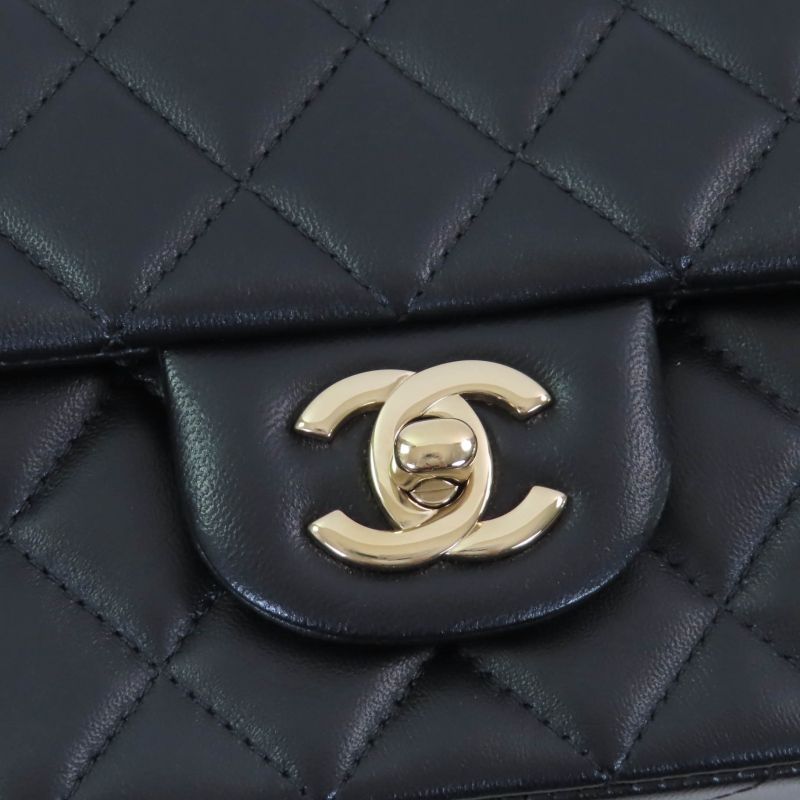 CHANEL A69900 Mini Matelasse 20 Lambskin Random Serial Chain Shoulder Bag Black