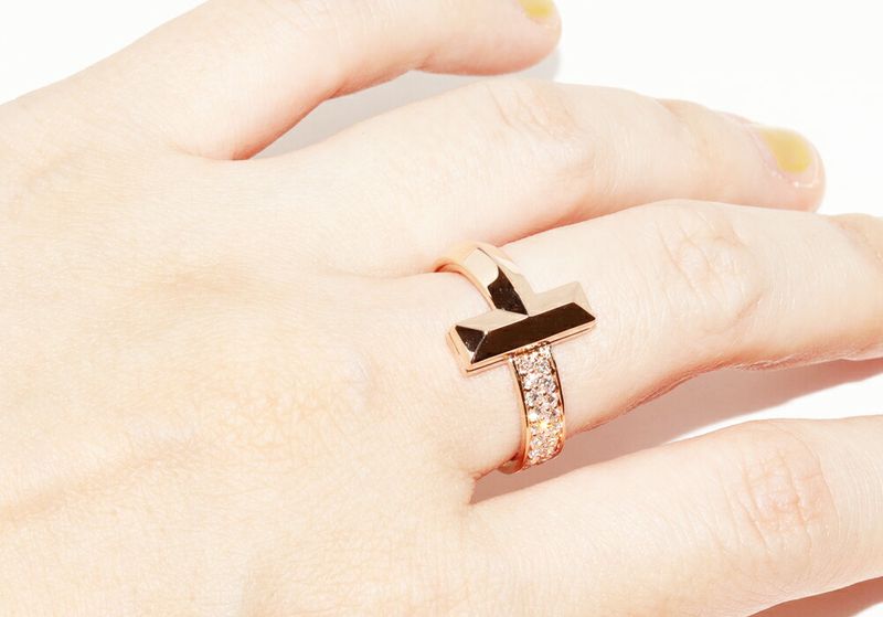 Tiffany & Co Ring 18K Pink Gold Diamond 021ct T One Ring Width 45mm (018in)