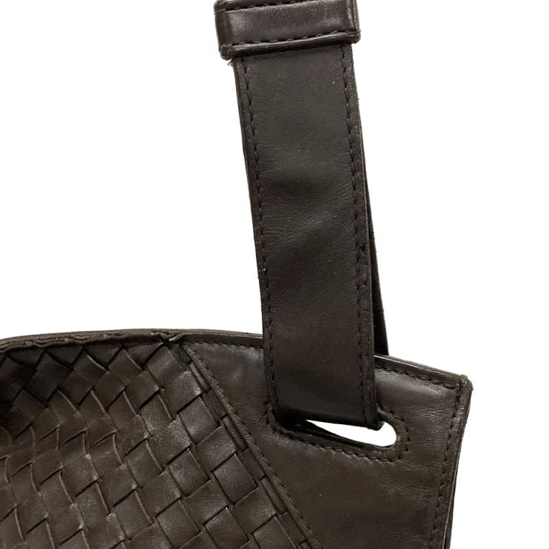 Bottega Veneta Shoulder Bag Intrecciato 113038 Dark Brown Leather