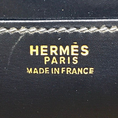 Hermes Toile Canvas Shoulder Bag Navy