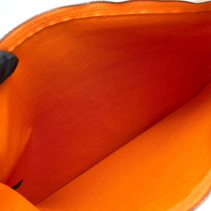 Hermes Bora Pouch GM Canvas Orange Zipper Bag-in-bag Small Item Clutch Usual
