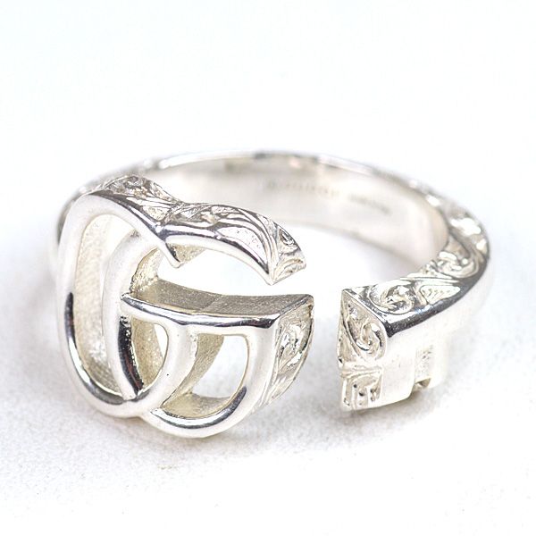 Gucci Double G Key Motif Ring Star Ring Silver Ag925 Size 12 (actual Size 11)