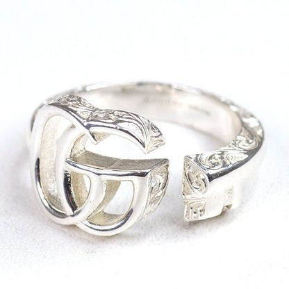 Gucci Double G Key Motif Ring Star Ring Silver Ag925 Size 12 (actual Size 11)