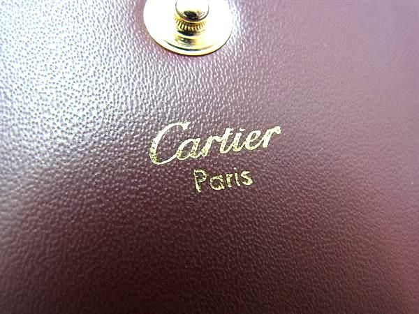 Cartier Must Line Leather Coin Case Coin Purse Ladies Men's Bordeaux