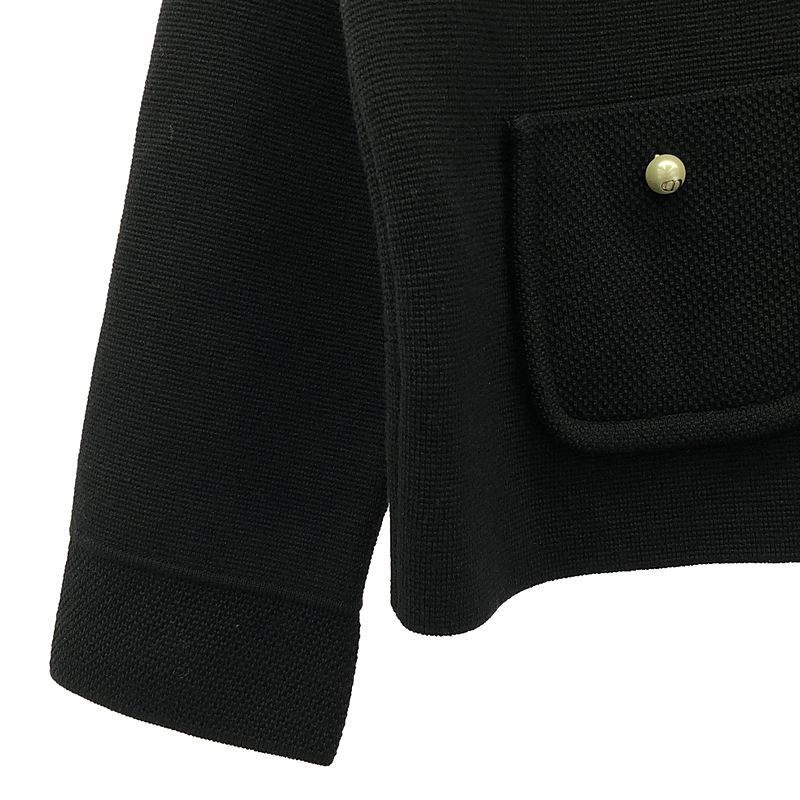 Christian DIOR - Logo Pearl Button Single Knit Jacket - 36 - Black - Women