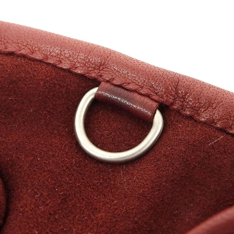 Hermes Lamb Leather Serie Button Perforated Driving Gloves Bordeaux 6.5 Made