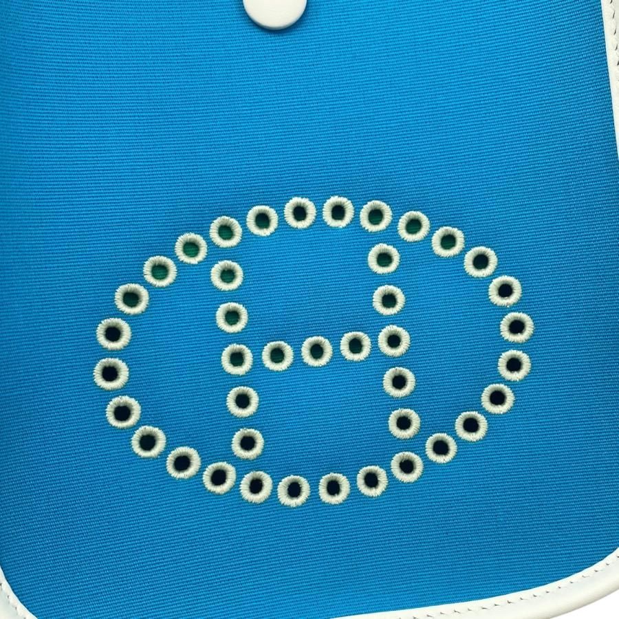 Hermes One Shoulder Bag Neo Evelyn TPM W Engraved Toile Officier Swift Blue