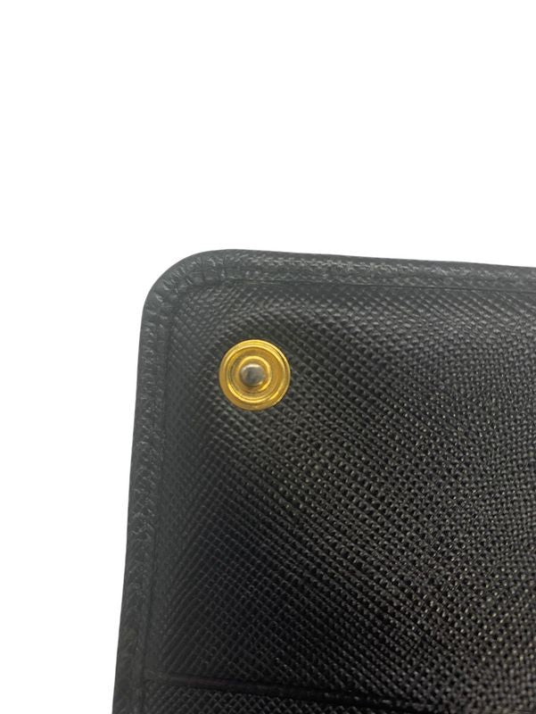 2589 Prada Bifold Long Wallet 1m1132 Saffiano Leather Ribbon Nero Black