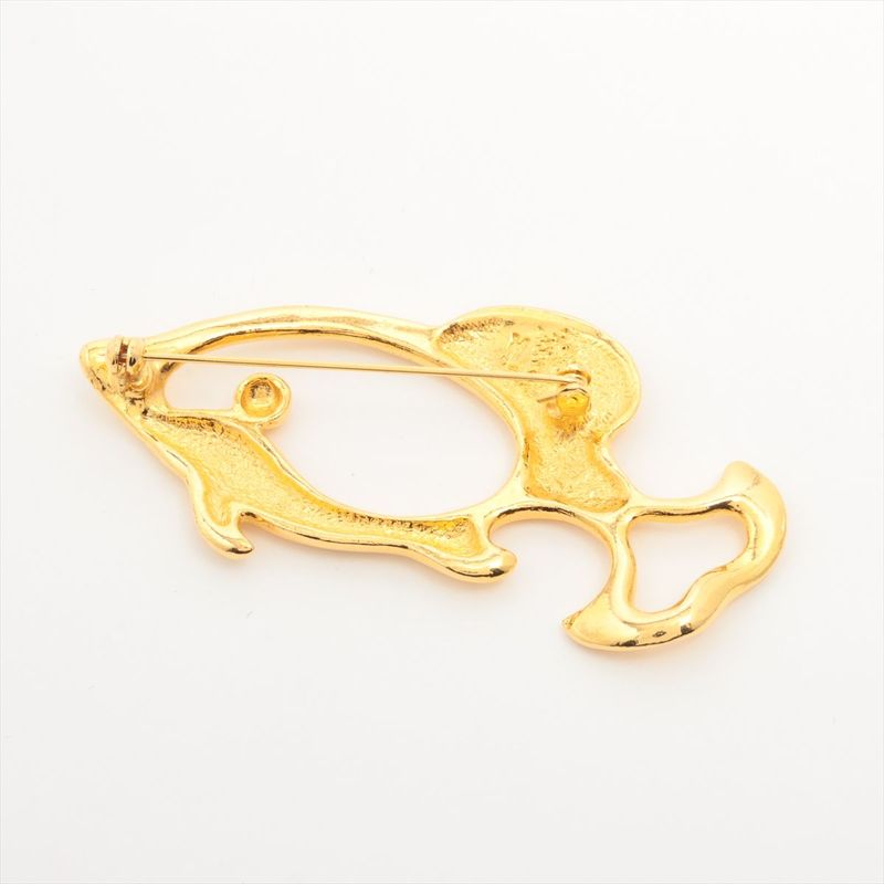 Yves Saint Laurent Yves Saint Laurent Dolphin Motif Pin Brooch GP Gold Made In