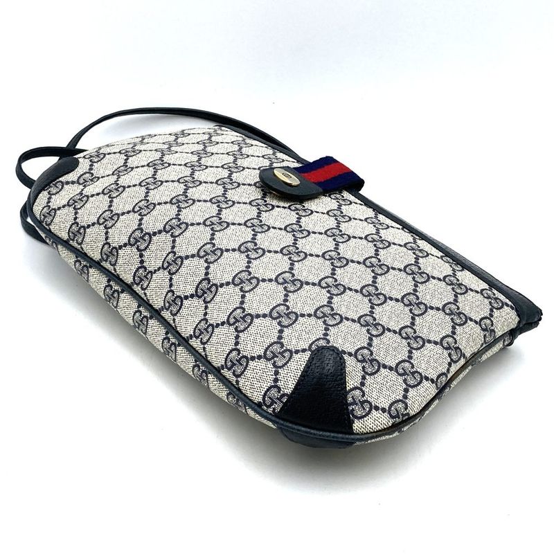Gucci 904 02 026 Shoulder Bag GG Supreme Vintage Old Gucci Navy Women Men
