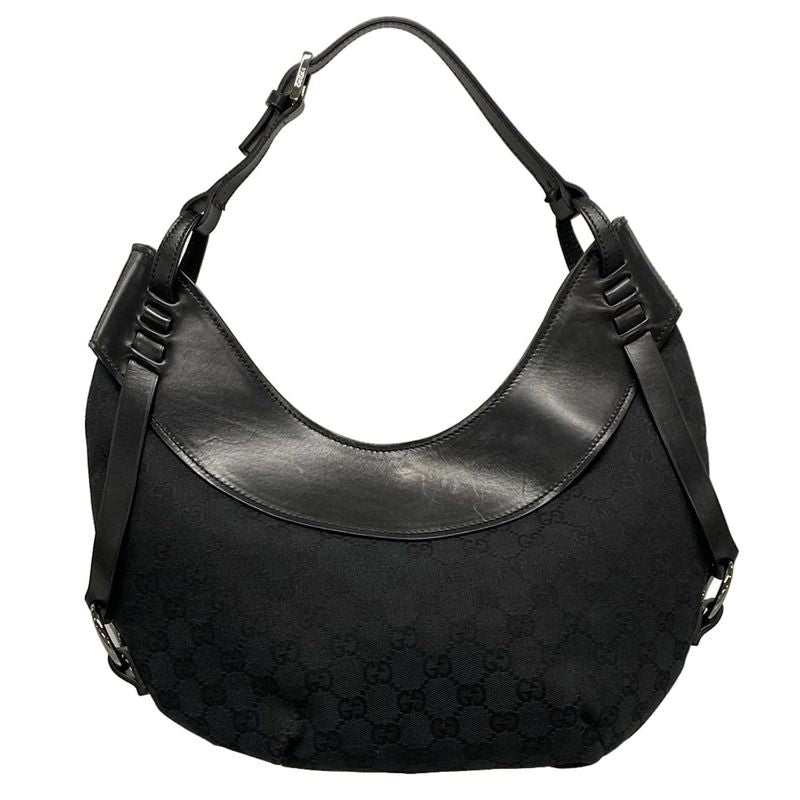 Gucci Shoulder Bag GG Pattern 106250 Black Leather