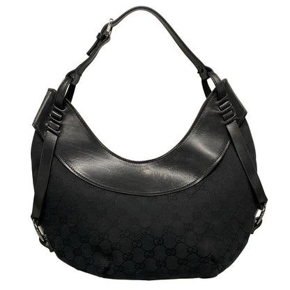 Gucci Shoulder Bag GG Pattern 106250 Black Leather
