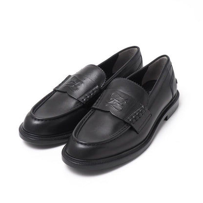 Fendi Loafers Size 40 Double F Zucca Logo Leather Shoes 20251027