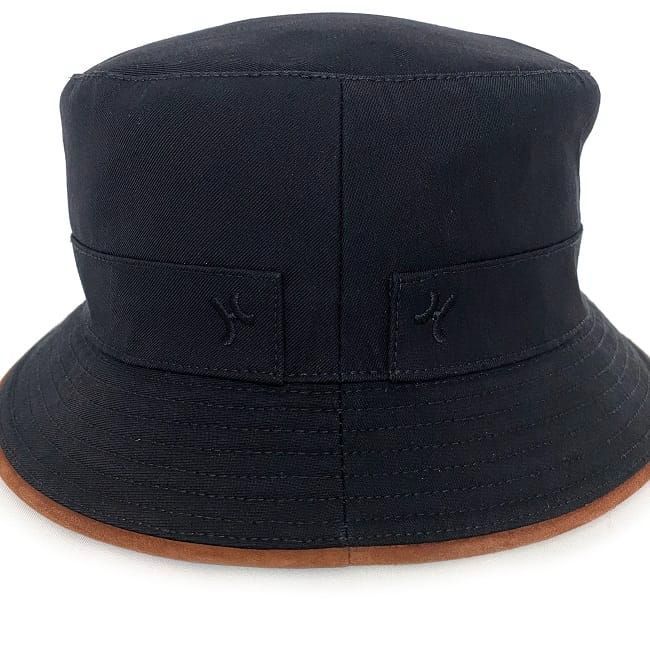 Hermes Bucket Hat Black Brown Buckeye Size 57