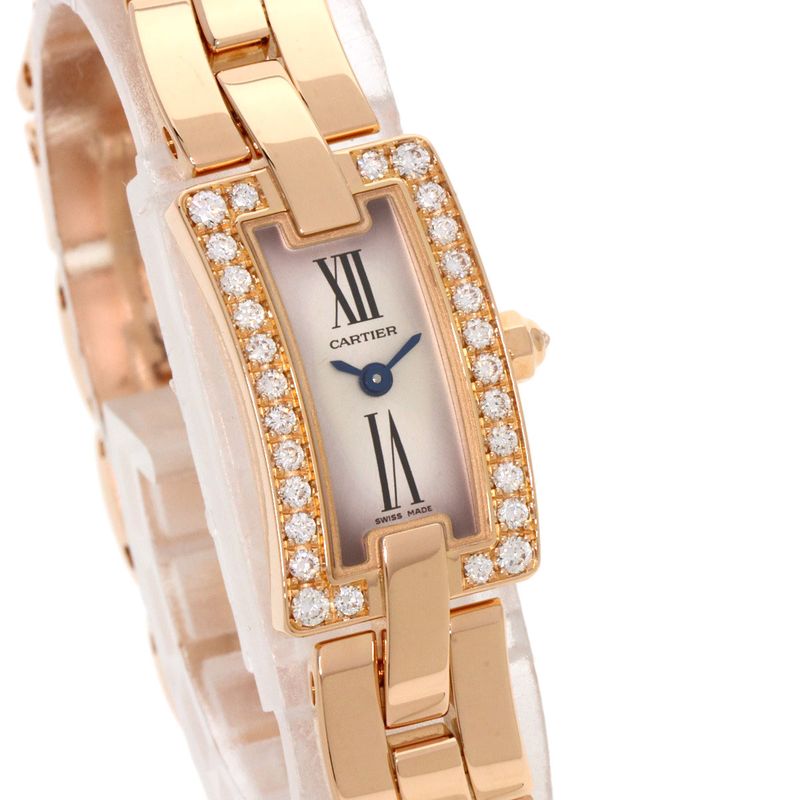 Cartier Wg40023j Ballerina Diamond Watch 18K Pink Gold Diamonds Ladies