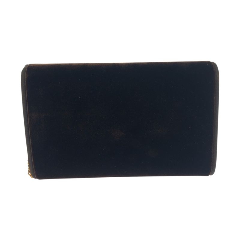 Gucci Vintage Old Gucci Double G Brown Gold Hardware Velour Shoulder Bag