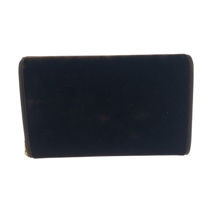 Gucci Vintage Old Gucci Double G Brown Gold Hardware Velour Shoulder Bag