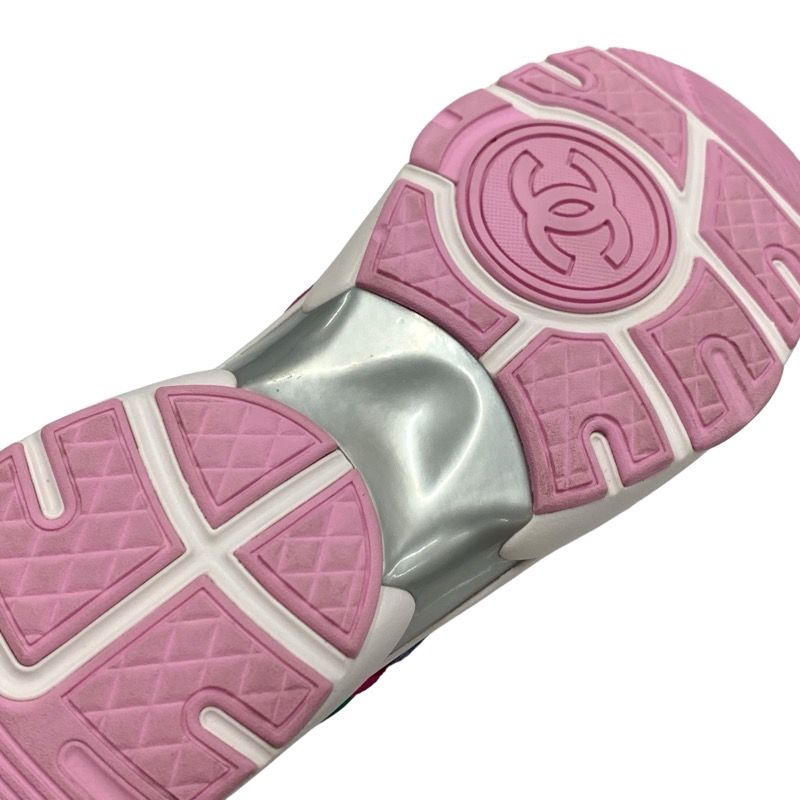 Chanel Sneakers Shoes Suede Fabric Leather Nylon Multicolor Here Mark Pile