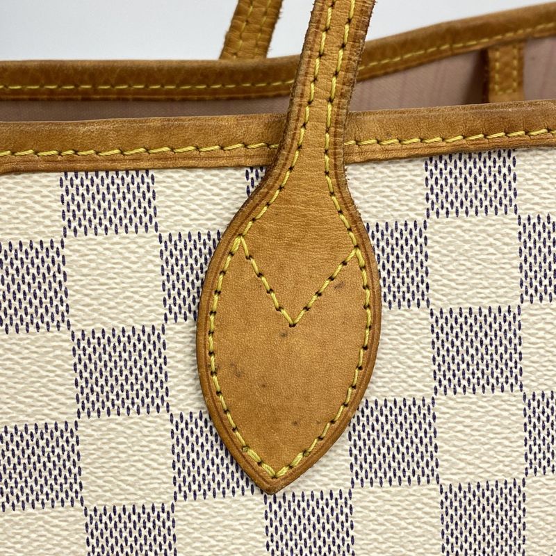 Louis Vuitton Tote Bag Damier Azure Neverfull MM N41605 White Rose Ballerine