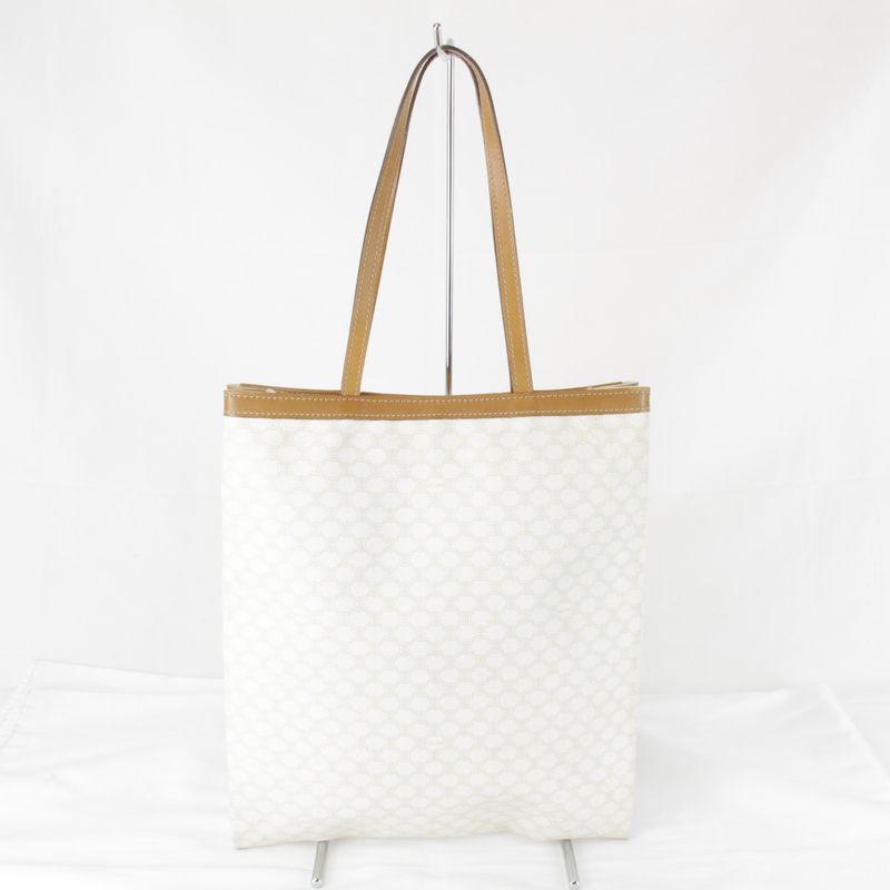 Celine Macadam Pattern Tote Bag Canvas Ladies White Blazon Engraved Logo