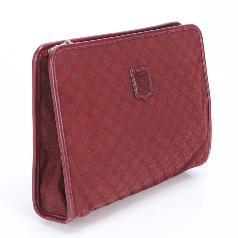 Celine Macadam Triomphe Leather Clutch Bag Hand Second Pouch Tote Women's RRE