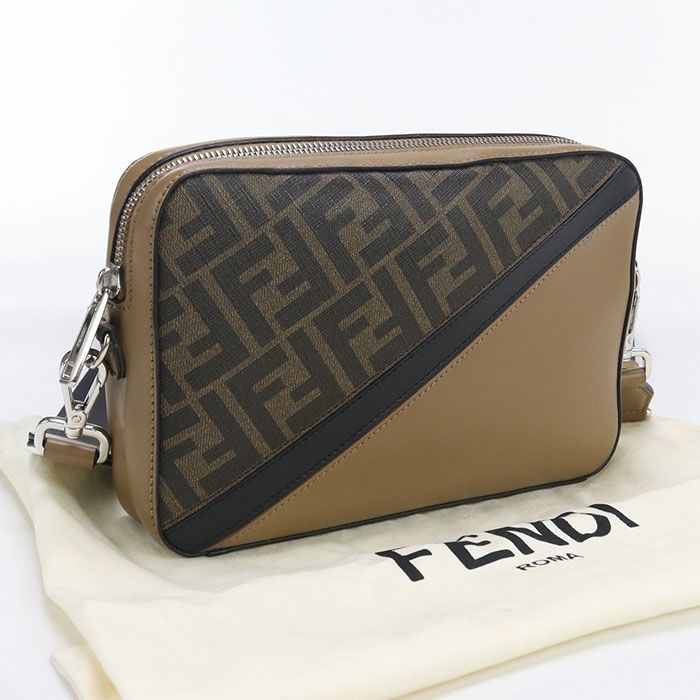 Fendi Camera Case Diagonal 7m.0286 Shoulder Bag Leather PVC Men's
