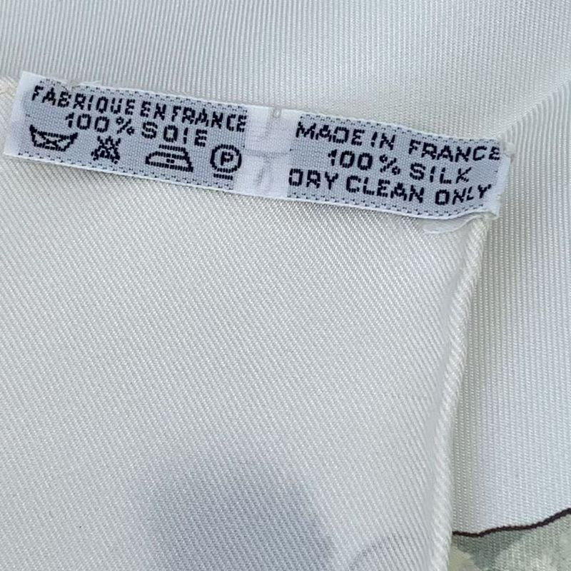 Hermes Carre 90 Sichuan Silk Scarf White With Box