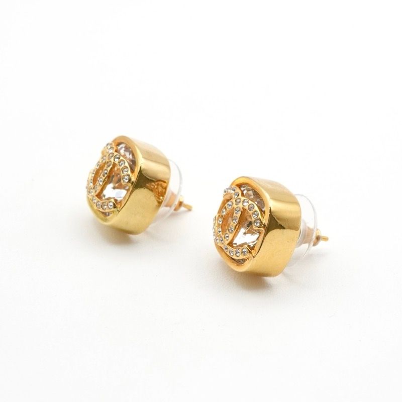 Chanel Earrings Earring Gold Coco Mark Square