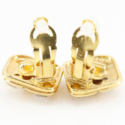 Chanel Bijoux Vintage Gold Plated And Rhinestone Ladies 22.5g Earrings