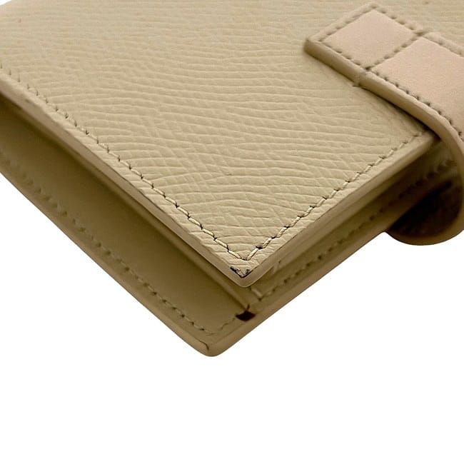 Celine Bifold Wallet Small Strap Wallet Cream Beige