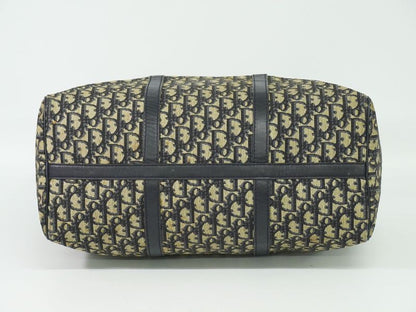 Authentic Christian DIOR Trotter Boston Bag Handbag Travel Bag Canvas Navy